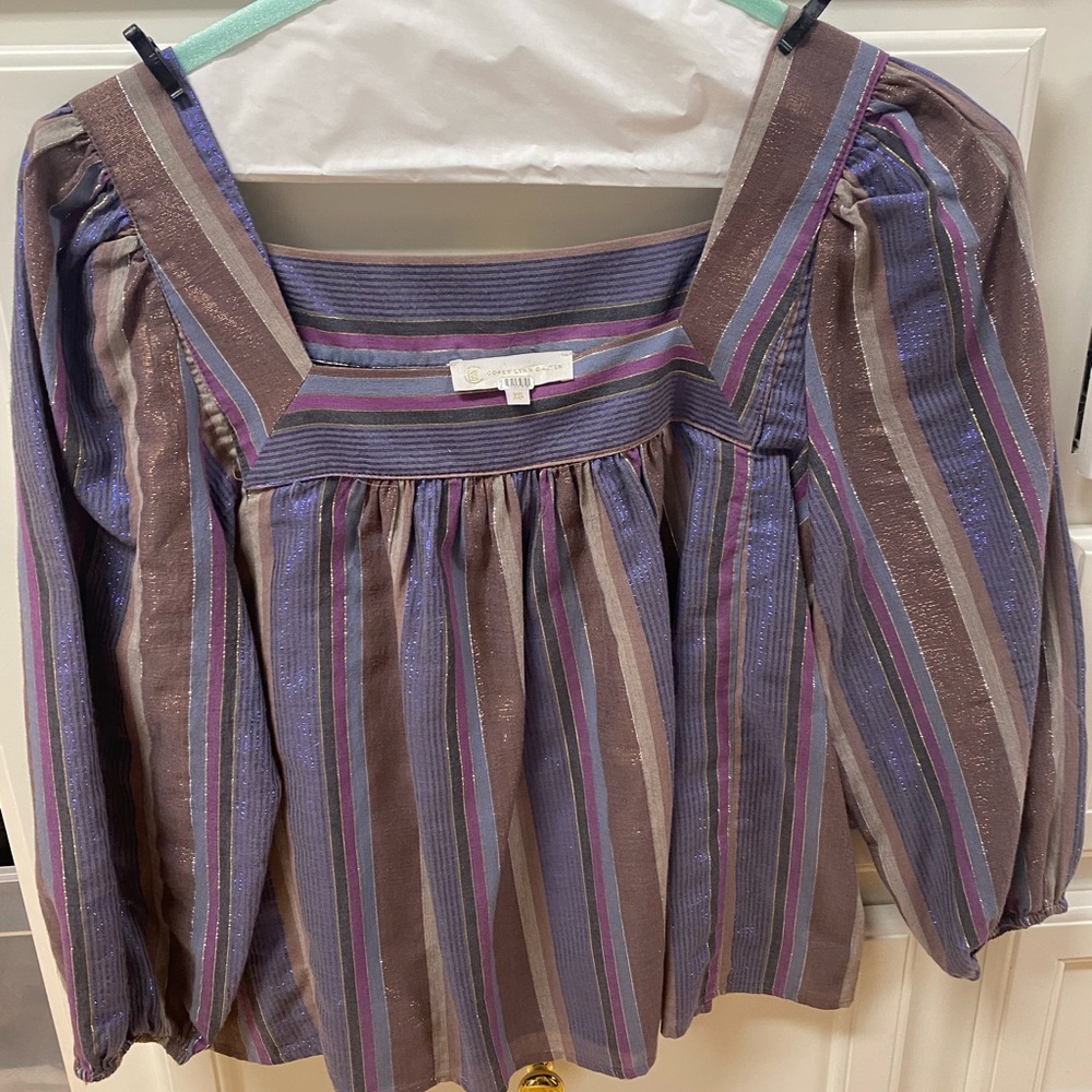 Corey Lynn Calter striped blouse.